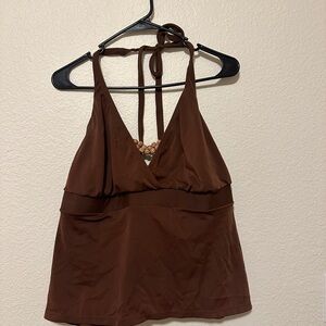 Brown Halter Bikini Top